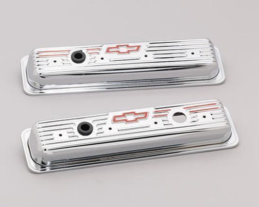 Proform PR141-107 Steel Valve Covers Chrome w/ Logo suit Chev SB 305-350 V8