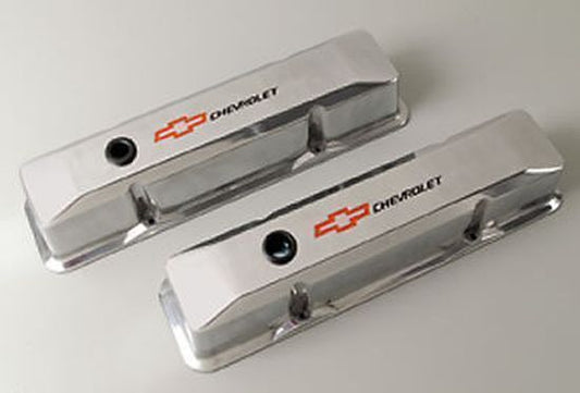 Proform PR141-108 Tall Alloy Valve Covers Polished w/ Logo suit Chev SB V8