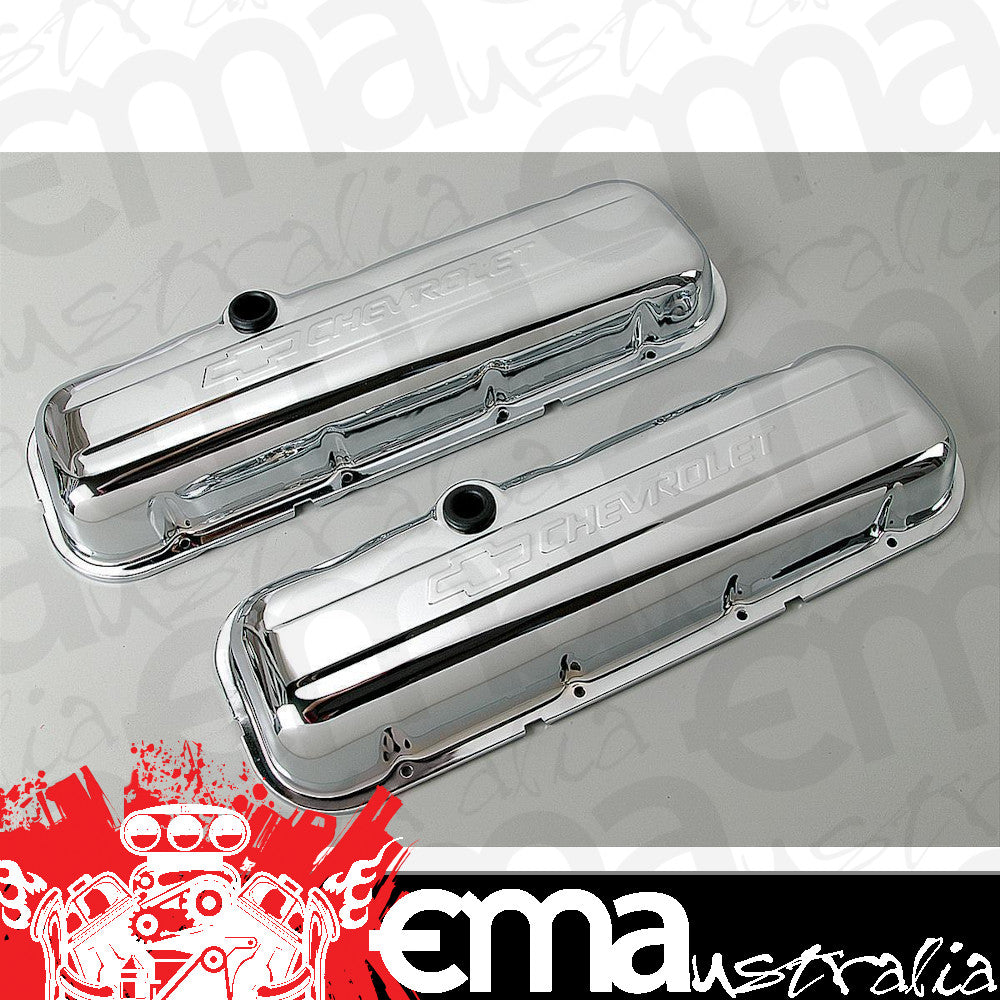 Proform PR141-114 Steel Valve Covers Chrome w/ Logo suit Chev BB V8