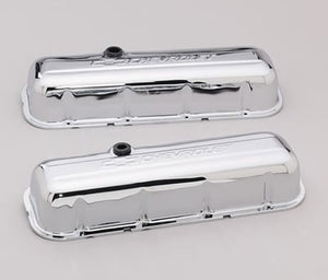 Proform PR141-115 Tall Steel Valve Covers Chrome w/ Logo suit Chev BB V8