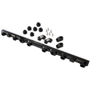 Aeroflow AF64-2259BLK for Toyota 2JZ-GTE Billet EFI Fuel Rail - Black Suit 14mm Full Length Fuel Injectors -8ORB Ports