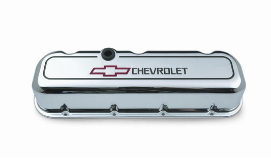 Proform PR141-140 Tall Alloy Valve Covers Chrome w/ Logo suit Chev BB V8