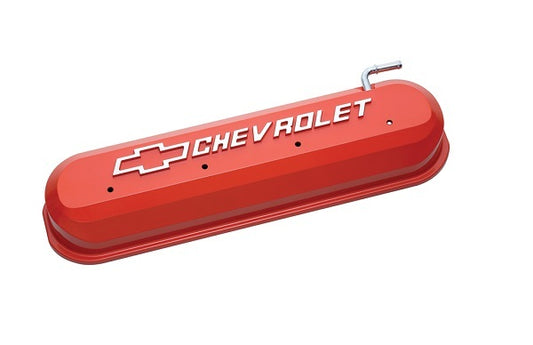 Proform PR141-261 Cast Aluminium Valve Covers w/ Raised Chevrolet Logo suit LS Series Engines Chev Orange