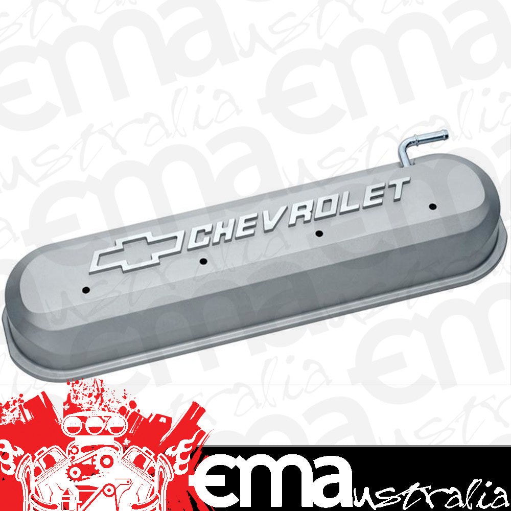 Proform PR141-263 Parts Chevrolet Small Block LS Valve Covers Gray Crinkle Logo