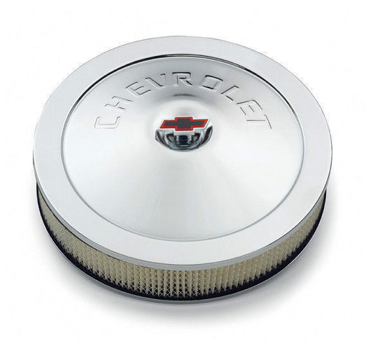 Proform PR141-302 14" Classic Chrome Air Filter Assembly w/ Chev Logo