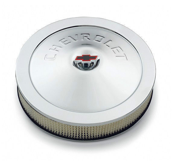 Proform PR141-302 14" Classic Chrome Air Filter Assembly w/ Chev Logo