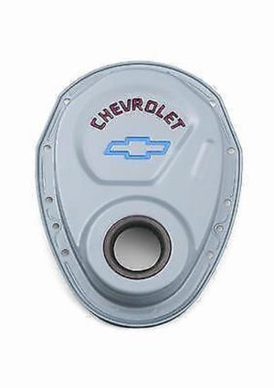 Proform PR141-363 Steel Timing Cover Grey w/ Bowtie Logo suit Chev SB V8