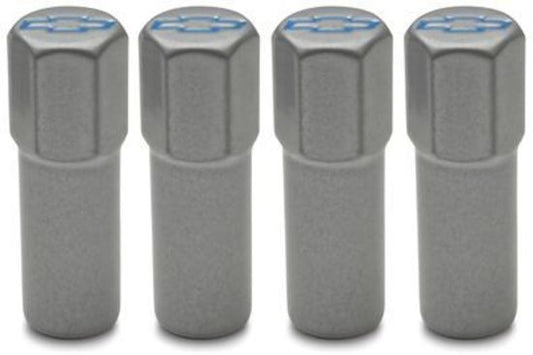 Proform PR141-367 Mini Nuts Valve Cover Steel Gray Blue Bowtie Emblem