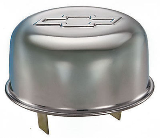 Proform PR141-617 Oil Tube Breather Cap 3" Push-In Style Chrome w/ Bowtie Logo