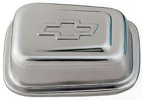 Proform PR141-619 Rectangle Push-In Style Breather Cap Chrome w/ Bowtie Logo