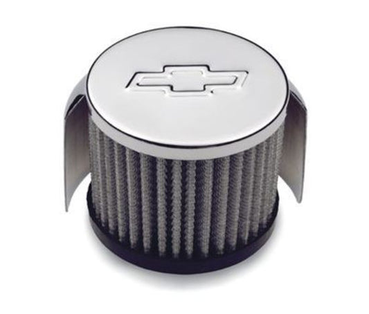 Proform PR141-625 Chevrolet Bowtie Emblem Air Breather Cap Filter Type w/ Hood Clamp On Style 1 3/8'