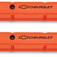 Proform PR141-784 'Chevrolet And Bowtie Emblem' S/B V8 Stamped Valve Covers Tall Orange.