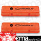 Proform PR141-784 'Chevrolet And Bowtie Emblem' S/B V8 Stamped Valve Covers Tall Orange.