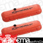 Proform PR141-789 Chevrolet And Bowtie Emblem' B/B Stamped Valve Covers Short w/ Baffle Black Lettering And Black Bowtie Orange