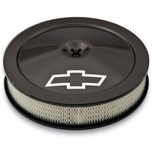 Proform PR141-790 Chevrolet Bowtie Emblem 14' Classic Air Cleaner Kit Black Genuine Carbon Fiber Tall Air Filter And Base Included