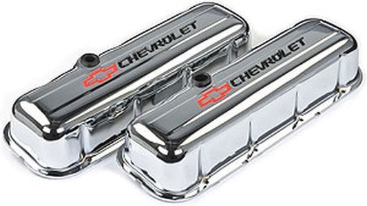 Proform PR141-813 Tall Chrome Valve Covers w/ Logo Chev BB 396-454 V8