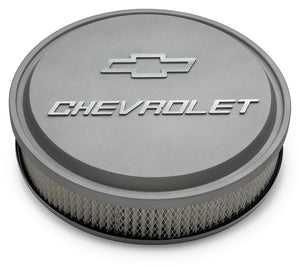 Proform PR141-832 Chevrolet Grey Slant Edge Air Cleaner Assembly 14" x 3" suit 5-1/8" Neck Carburettors