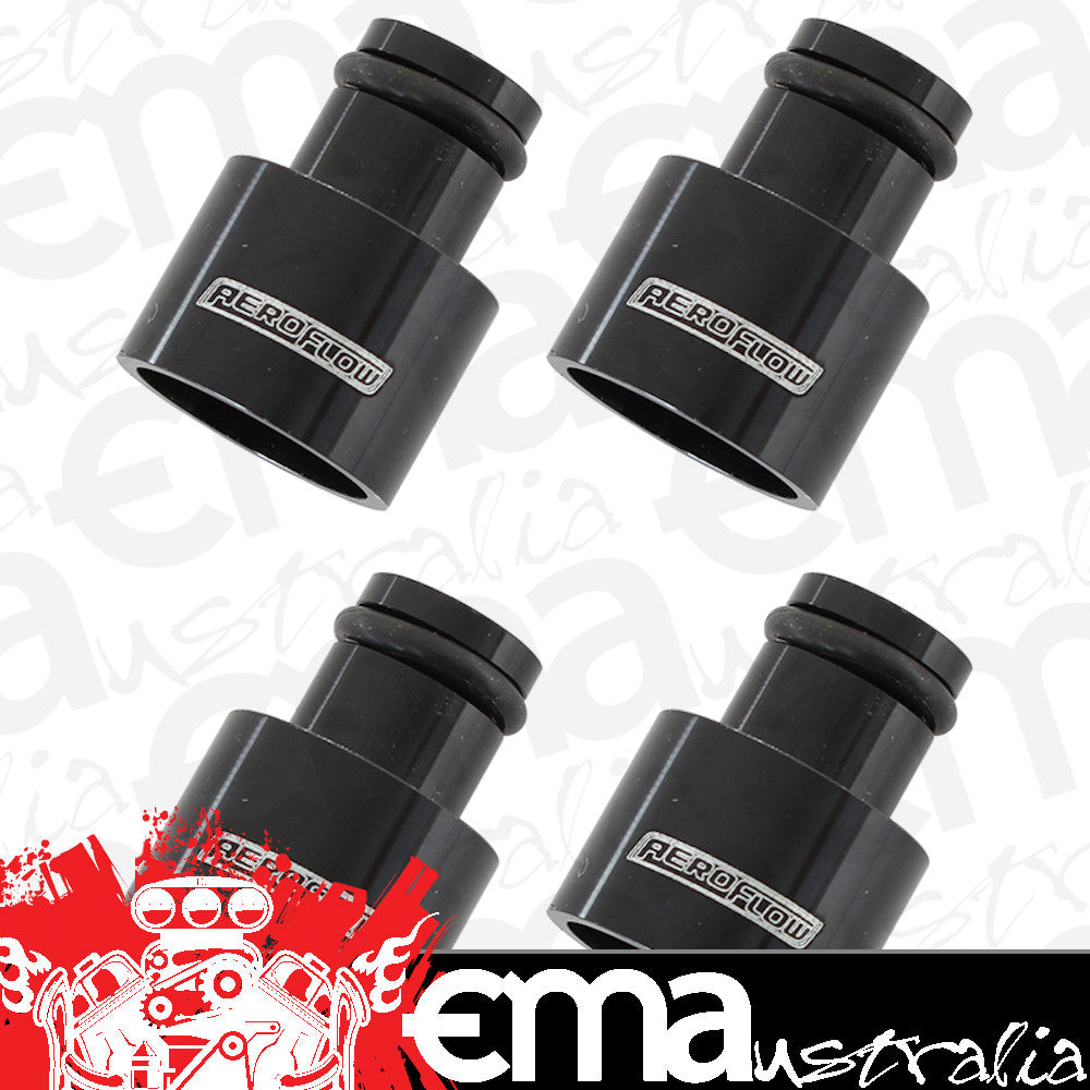 Aeroflow AF64-2885 ID Injector Adapter Short Suit 11mm Fuel Rail Black 4Pk