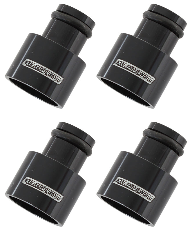 Aeroflow AF64-2885 ID Injector Adapter Short Suit 11mm Fuel Rail Black 4Pk