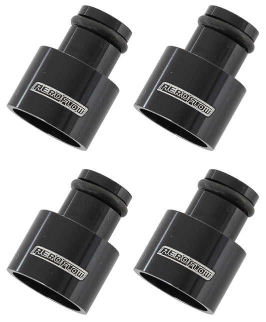 Aeroflow AF64-2885 ID Injector Adapter Short Suit 11mm Fuel Rail Black 4Pk