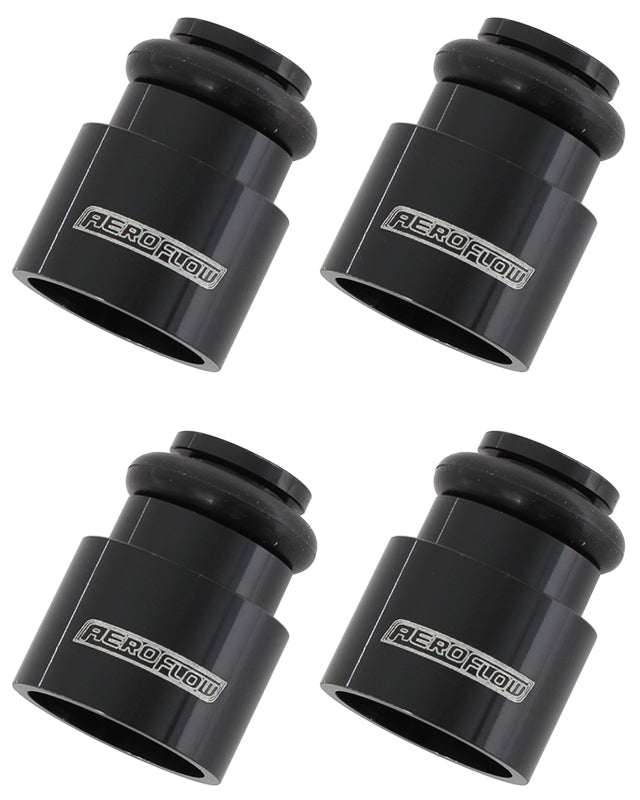 Aeroflow AF64-2887 ID Injector Adapter Short Suit 14mm Fuel Rail Black 4Pk