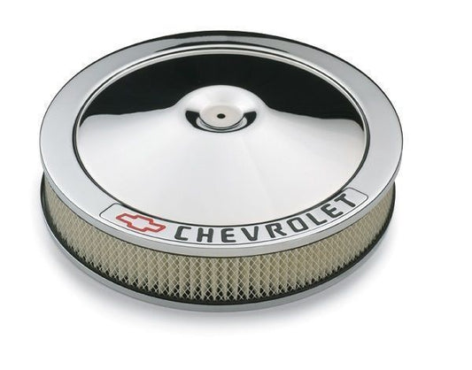 Proform PR141-906 Classic 14" Chrome Air Cleaner Chrome w/ Chevrolet Logo