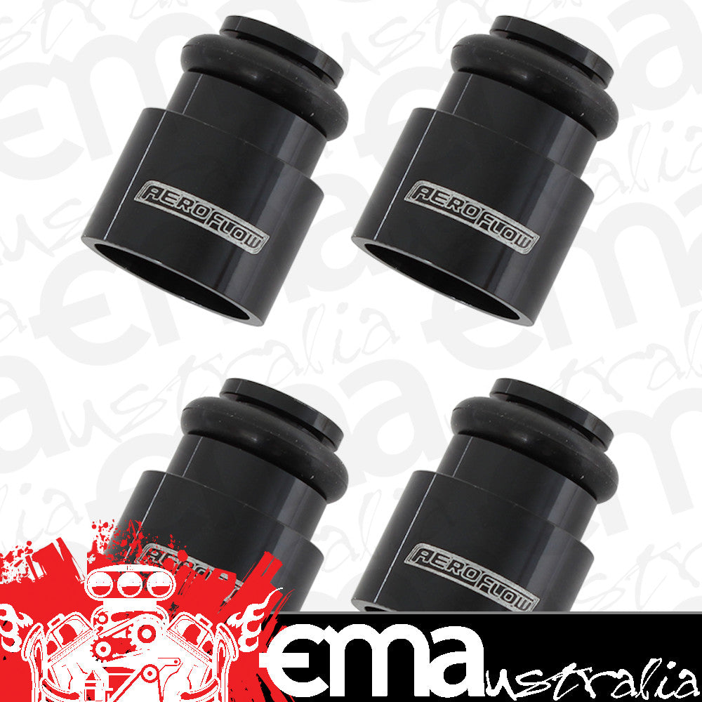 Aeroflow AF64-2887 ID Injector Adapter Short Suit 14mm Fuel Rail Black 4Pk