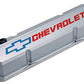 Proform PR141-923 Tall Alloy Valve Covers Grey w/ Red/Blue Logo Chev SB Gen I