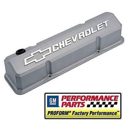 Chev Small Block Gen I 283-400 C.I.D Tall Alloy Valve Covers Natural Finish I Pr 141-925 Proform Parts PR141-925