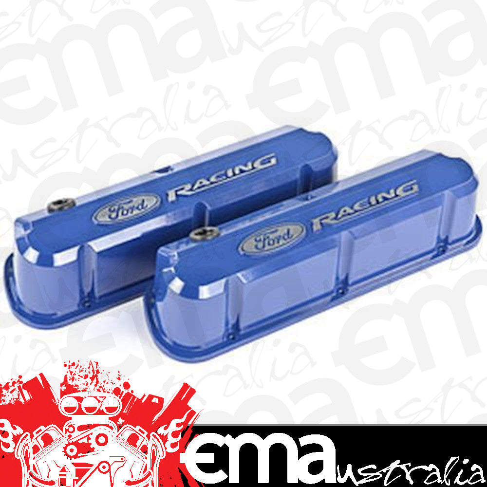 Proform PR302-136 Tall Alloy Ford Racing Valve Covers Blue suit Ford 289-351W V8