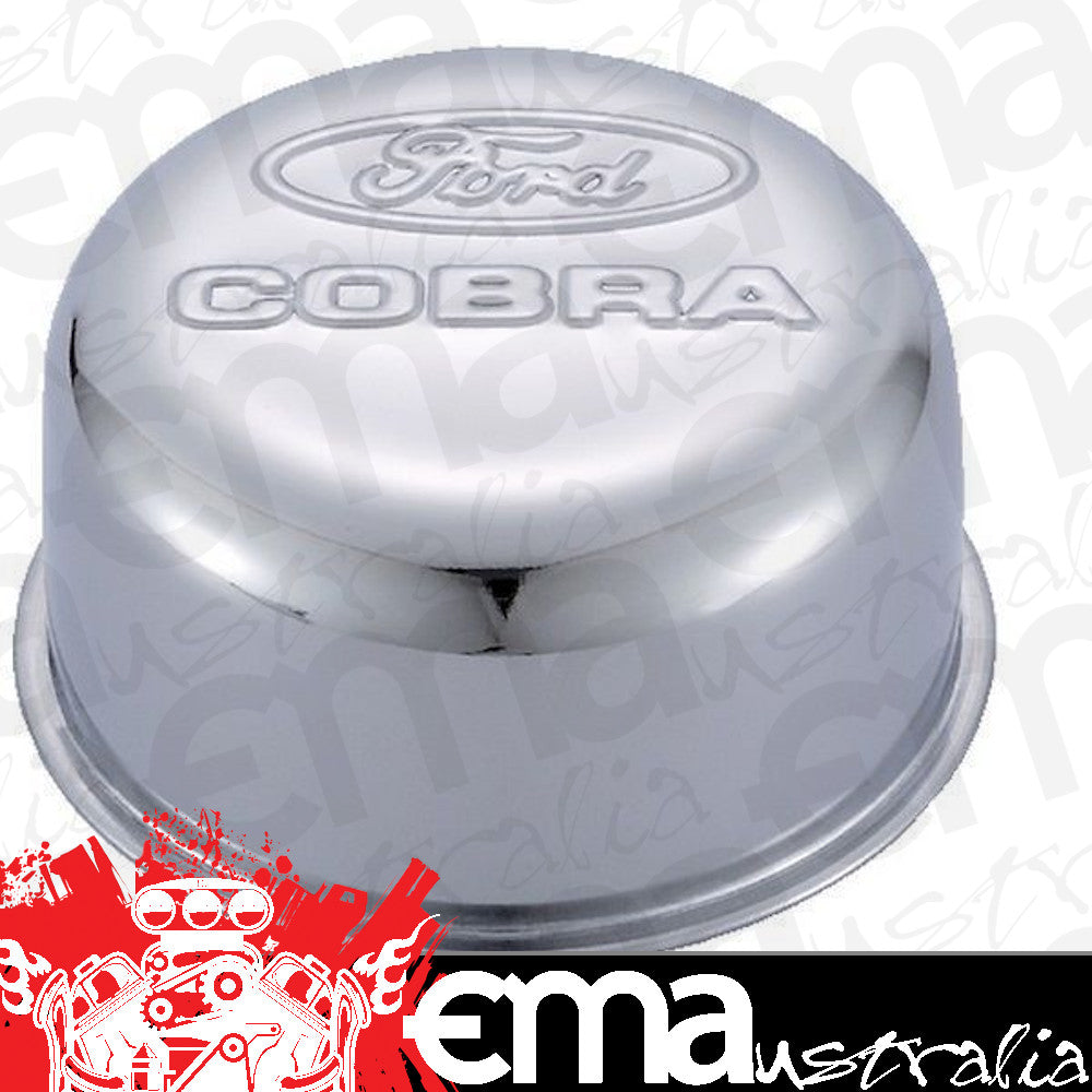 Proform PR302-225 Ford Cobra Breather Cap Chrome Push-In Style w/ Logo