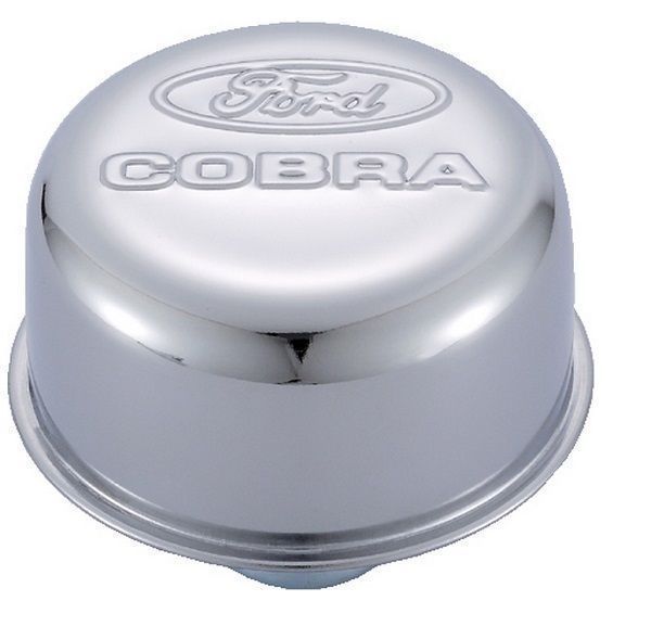 Proform PR302-225 Ford Cobra Breather Cap Chrome Push-In Style w/ Logo