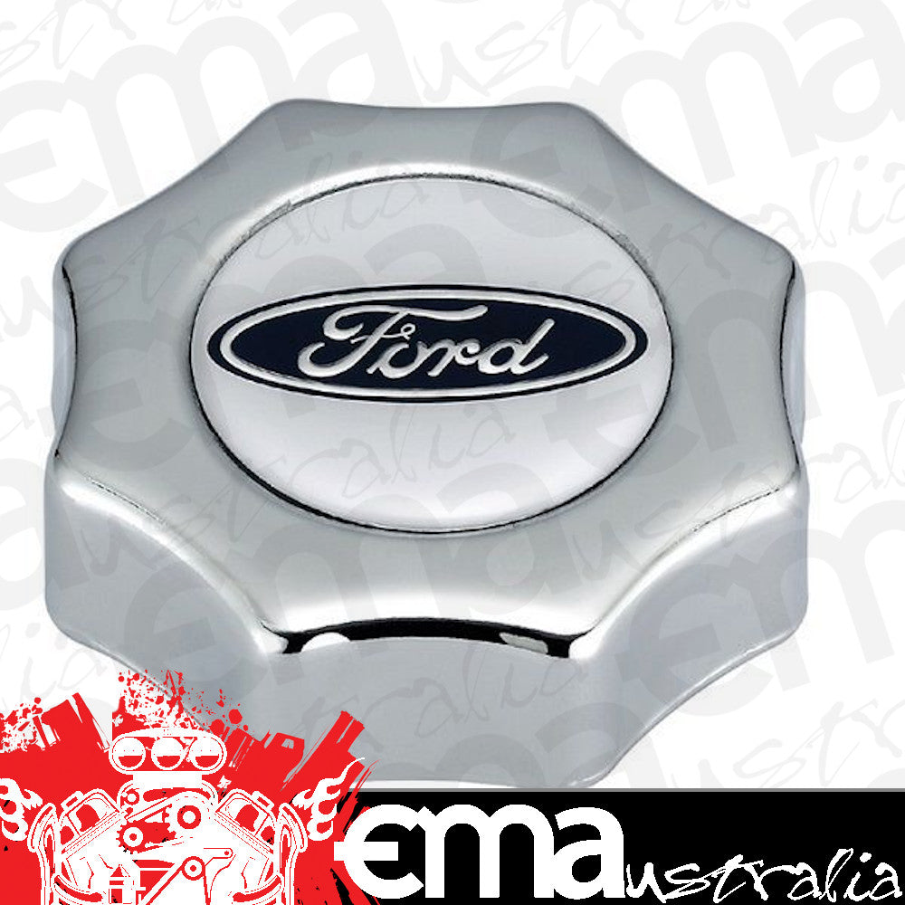 Proform PR302-230 Chrome Oil Filler Cap Screw In w/ Ford Oval Logo