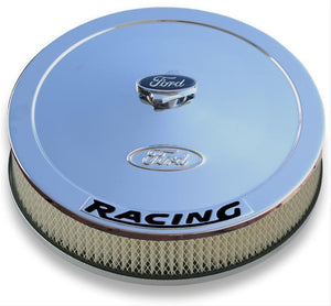 Proform PR302-351 13" Ford Racing Air Cleaner Chrome Black Emblem 5-1/8 Neck