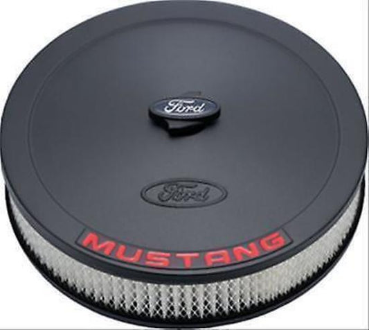 Proform PR302-362 Ford Mustang Air Cleaner Black Crinkle/Red Emblem 13" x 2-5/8"