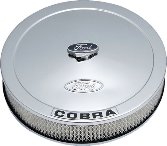 Proform PR302-371 Ford Racing Air Cleaner Chrome w/ Cobra Logo 13" x 2-5/8"