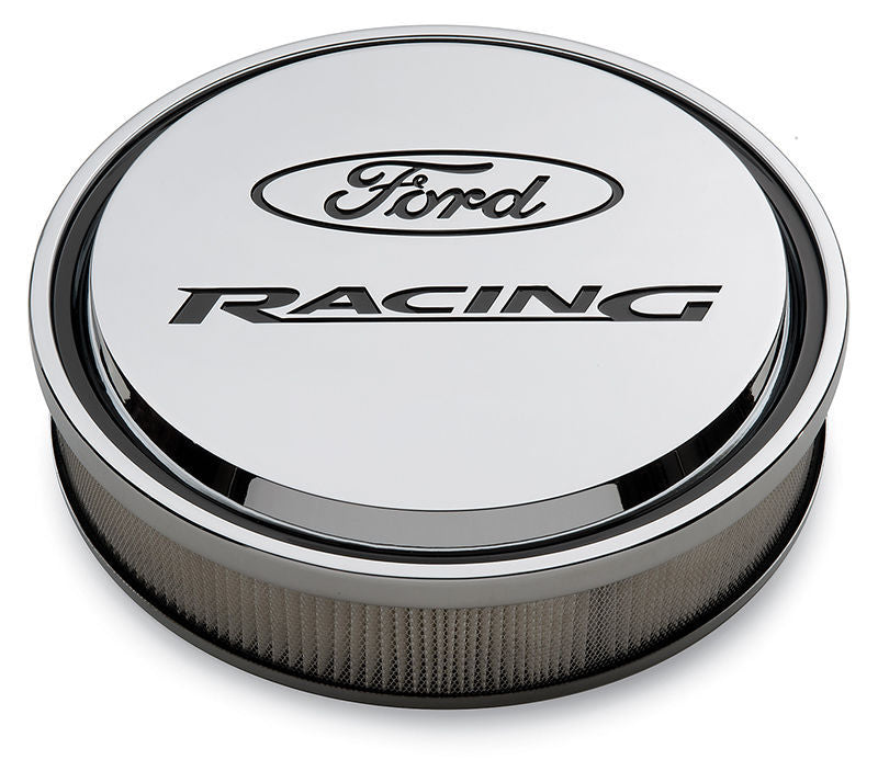 Proform PR302-384 Slant Edge 13" x 3" Air Cleaner Chrome w/ Ford Racing Logo