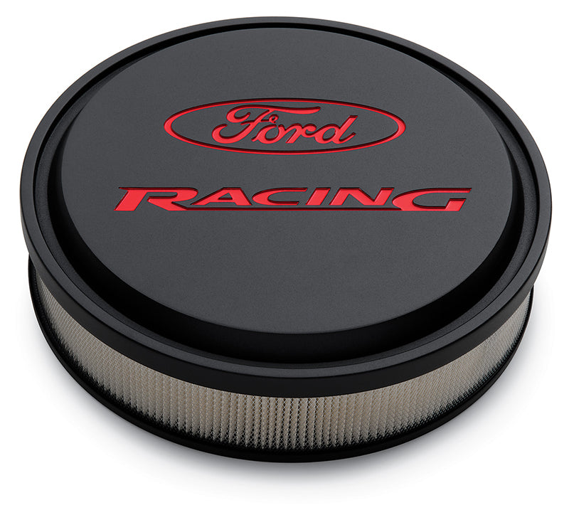 Proform PR302-385 Ford Racing Black Slant Edge Air Cleaner Assembly 14" x 3" suit 5-1/8" Neck Carburettors