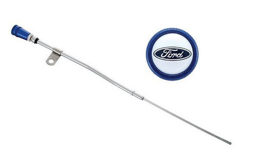 Proform PR302-400 Ford Racing Eng Dipstick Chrome w/Blue Handle Ford 289-351W
