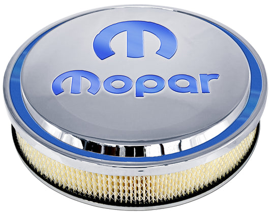 Proform PR440-832 Slant Edge Mopar Air Filter Assembly Polished Finish w/ Blue Emblem