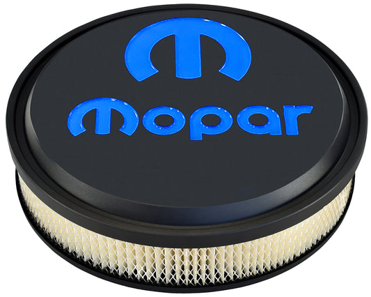 Proform PR440-834 Slant Edge Mopar Air Filter Assembly Black Crinkle Finish w/ Blue Emblem