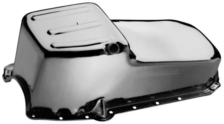 Proform PR66162 Street Oil Pan 4Qt 3.8L Chrome Chev SB V8 1965-79 Lh Dipstick