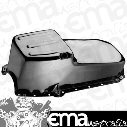Proform PR66162 Street Oil Pan 4Qt 3.8L Chrome Chev SB V8 1965-79 Lh Dipstick