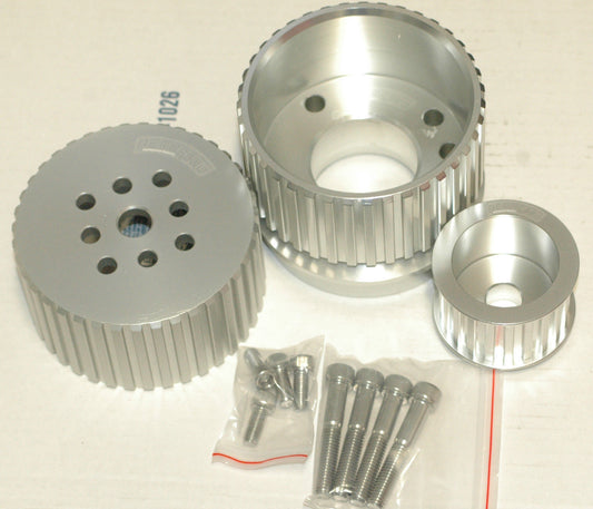 Aeroflow AF64-3002 Gilmer Drive Kit - Silver Ford 289-351W 302-351C