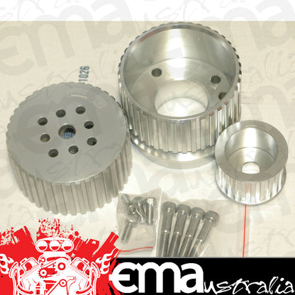 Ford V8 289-351 Windsor & 302-351 Cleveland (3 & 4 Bolt Pattern) Gilmer Drive Kit Silver 289-351W 302-351C Aeroflow Performance Products AF64-3002