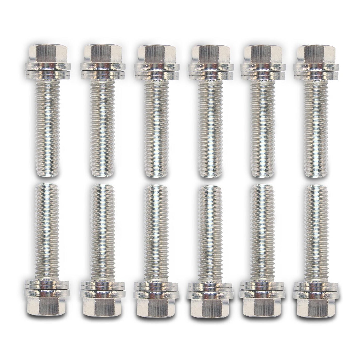 Proform PR66755 Self-Locking Wedge Header Bolts Hex Head Steel Nickel Plated 8mm x 1.25 Chev 5.7 6.0L LS1 LS6 Set Of 12