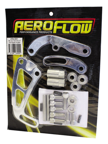 Aeroflow Performance Products AF64-4001 SBC Suit Mid Mount Psteer Pumpl/Side-Long Pump Bracket Only