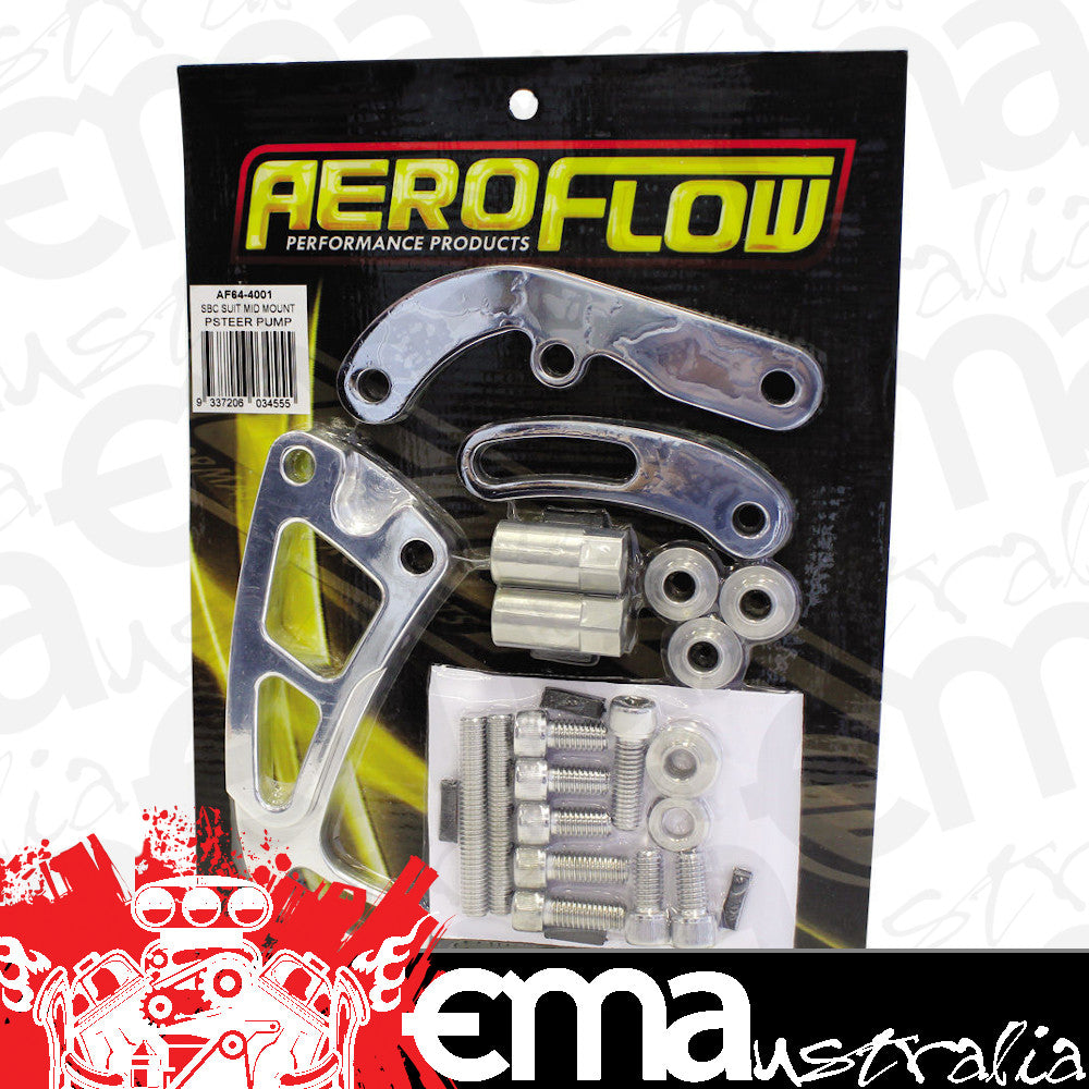 Aeroflow AF64-4001 SBC Suit Mid Mount Psteer Pumpl/Side-Long Pump Bracket Only