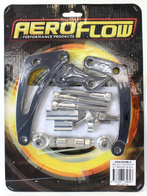 Aeroflow AF64-4004BLK Black SBC Low Mount Alt Brack Left Side Swp Black Kit