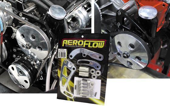 Aeroflow AF64-4009 Billet Clev P/Steer Bracket Suit Saginaw P/Steer Pumps